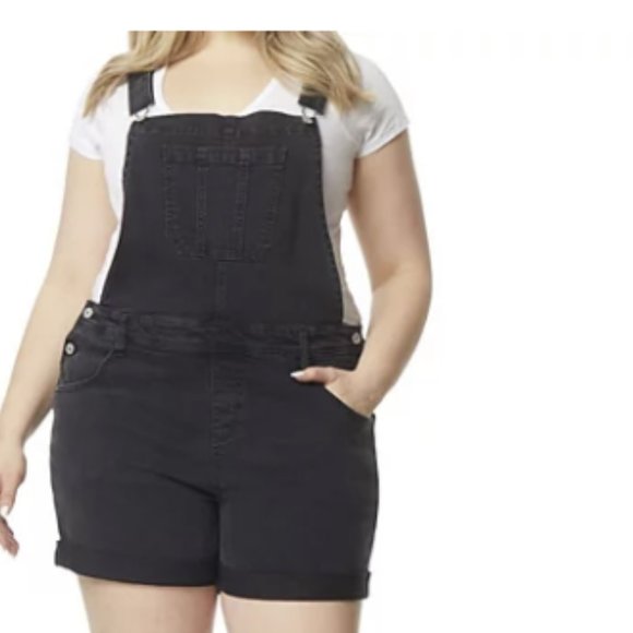 JUNIORS WALLFLOWER INSTA STRETCH TOMBOY SHORTALLS  SIZE 2X  #555 - Picture 1 of 3